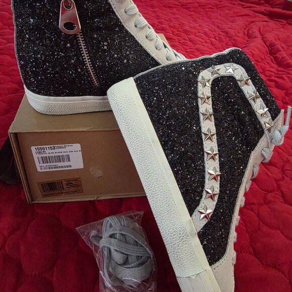 ⭐ Vintage Havana Leona RO Black Glitter High-Top Sneakers – Size 7 – NWT  NWT! - Picture 4 of 9